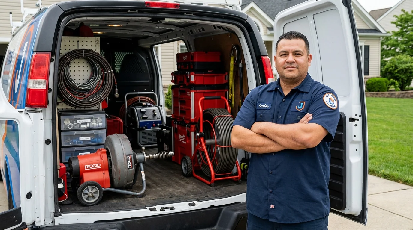 Professional drain cleaning equipment and Johns Plumbing LLC plumber in Big Bend