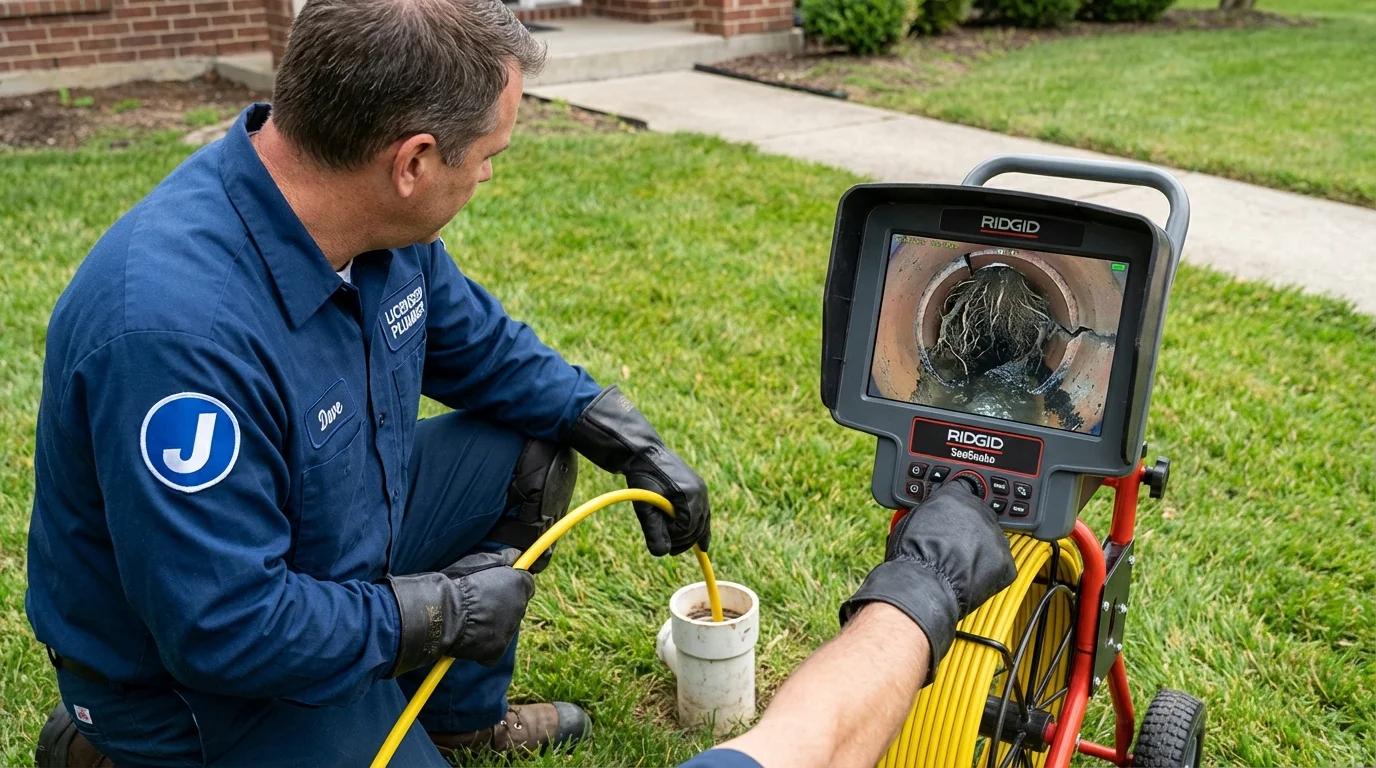 Sewer camera inspection being performed by Johns Plumbing LLC in Big Bend