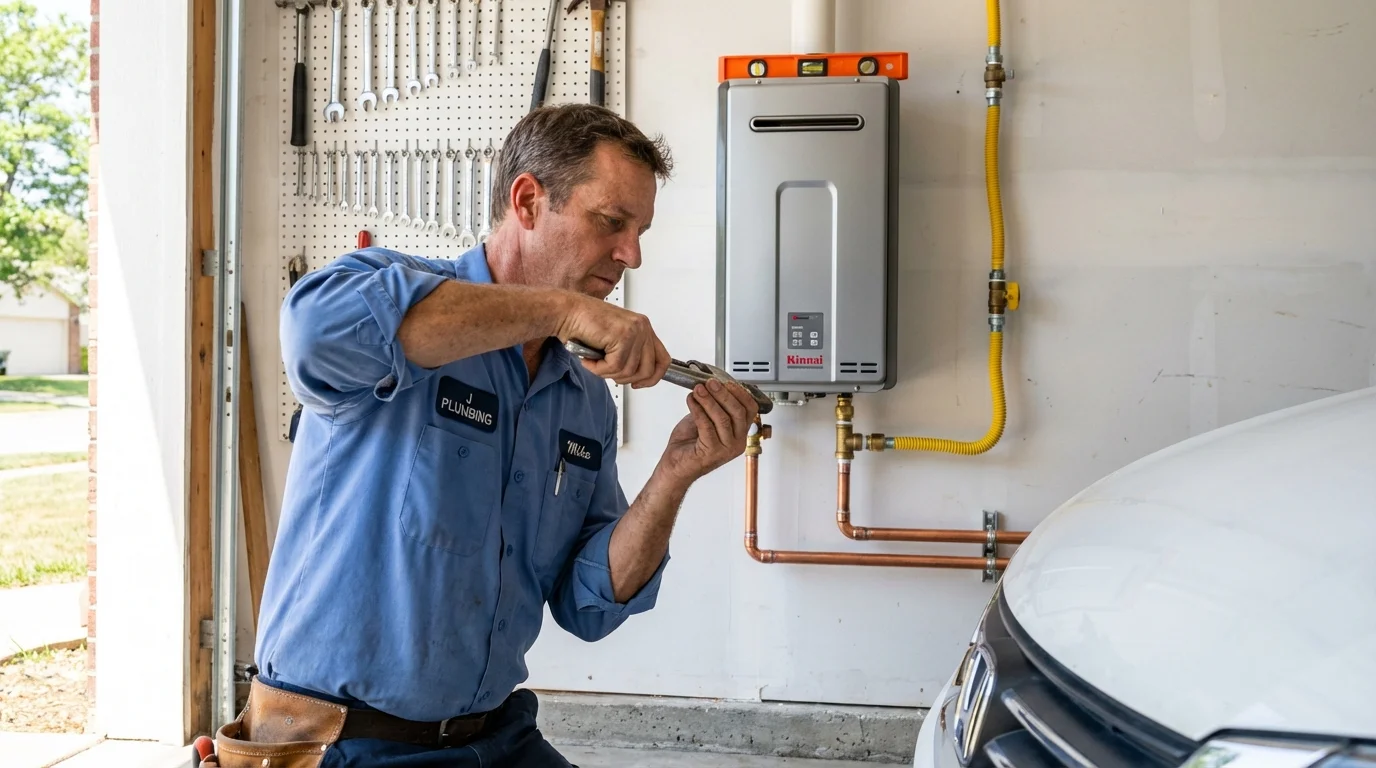 Tankless water heater installation by a Johns Plumbing LLC plumber in Big Bend